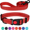 Reflective Dog Collar and Leash Set, Adjustable Nylon for Small Medium Large Dogs (3 Sizes, Red & S)