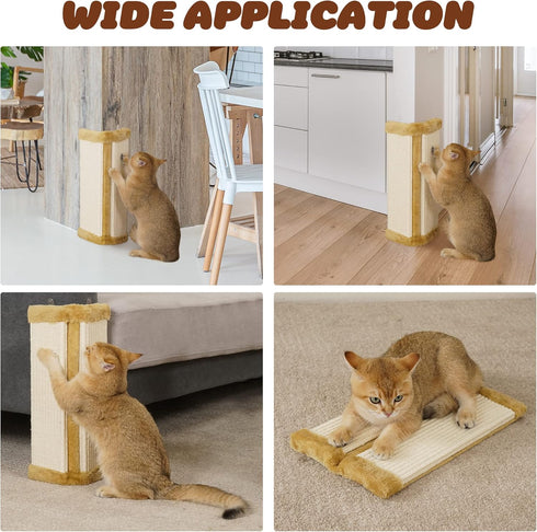 Cat Wall Corner Scratcher, Furniture Protector for Kittens, Wall Mounted Sisal Cat Scratching Pad