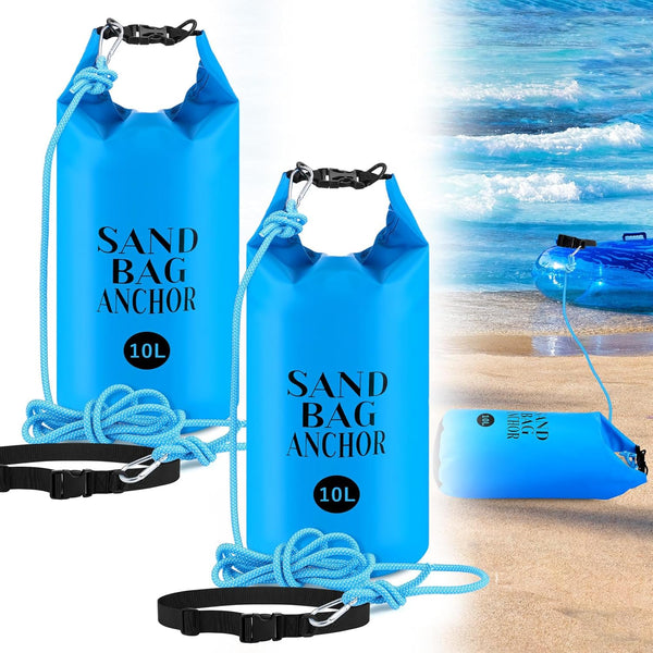 ShinyRelief 2 Set 10L/20L Sand Anchor Bags, 2 in 1 PWC Kayak Anchor