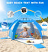 Dsquu Baby Beach Tent Solar Cooling Fan, Anti-UV Toddler Beach Tent Sun Shelter Portable Travel Fan Beach Shade Tent