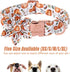 Halloween Dog Collars for Large Dogs with Flower Tie, Adjustable Pumpkin Collar for Small Medium Dogs, Boy & Girl