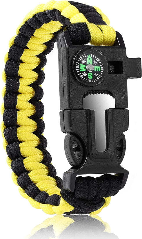 Survival Bracelets for Men - 5-in-1 Tactical Camping Gear Kits with Parachute Rope