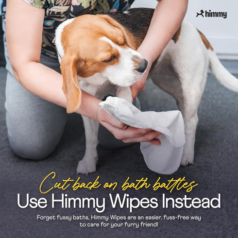 Himmy Large Pet Wipes for Dogs and Cats - 12" x 18" Bath Wipes for Cleaning, Deodorizing, Anti-Itch Grooming