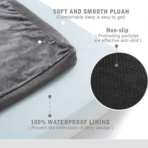 Orthopedic Memory Foam Dog Bed, Cooling Waterproof Pet Bed for Crate, Removable Washable Cover, L (35inch, 65Lbs)