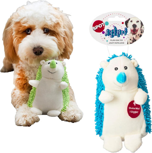 SPOT Gigglers Hedgehog Dog Toy with Giggle Sound | Textured, Plush Shake and