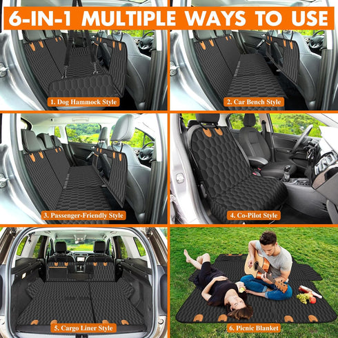 Hammock NECKORY Dog Back Seat Cover, Waterproof Scratch Proof Nonslip Dog for Car, Car Seat Cover for Back Seat
