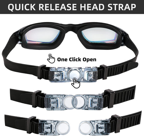 Swim Goggles, 2 Pack Anti Fog Swimming Goggles No Leaking for Adult Women Men Youth