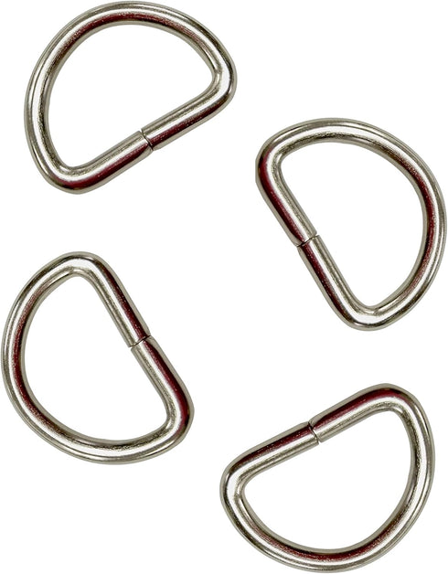 50 Pack of Metal D Rings Heavy Duty 3/4 Inch for Sewing, Keychains, Belts, and Dog Leash