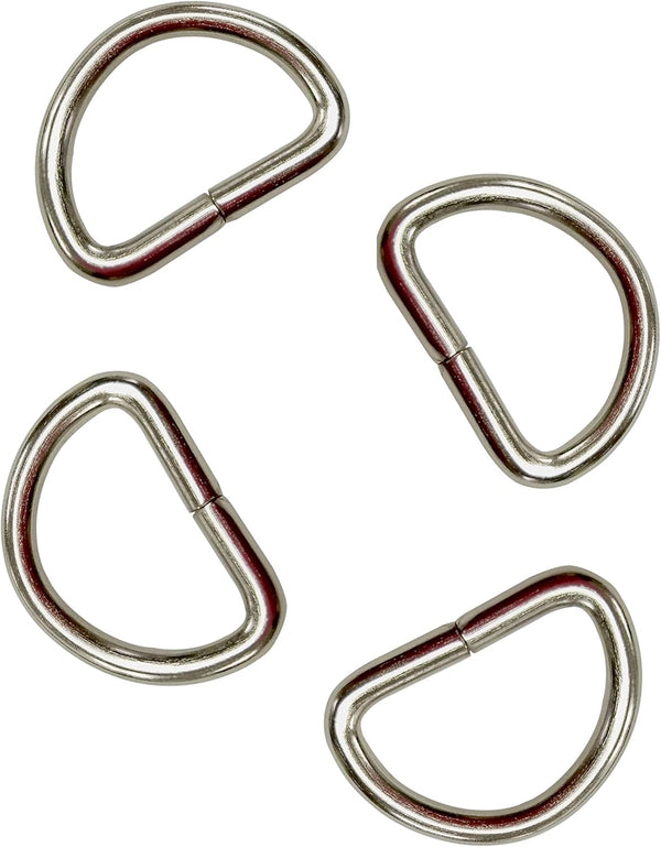 50 Pack of Metal D Rings Heavy Duty 3/4 Inch for Sewing, Keychains, Belts, and Dog Leash