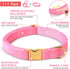 GAMUDA Velvet Dog Collar and Leash - Super Soft Heavy Duty Gold Buckle, Adjustable Easy to Clean (XL, Pink)