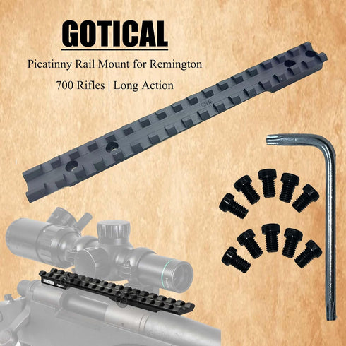 Picatinny Rail Mount for Remington 700 Rifles, Long Action 0 MOA Mount for Zeroing Scope at Short to Mid Range.