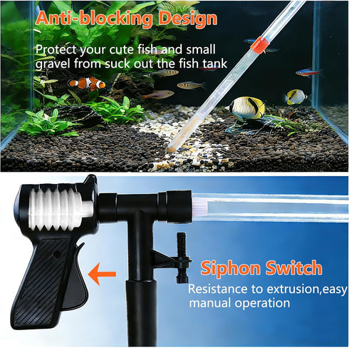 Fish Tank Cleaner Kit, Gravel Vacuum for Aquarium, Fish Tank Aquarium Vacuum Gravel Cleaner, Aquarium Siphon