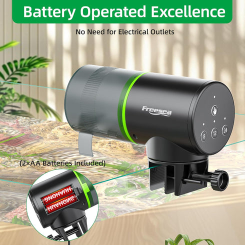 FREESEA Automatic Fish Feeder for Aquarium: Battery Auto Fish Food Dispenser with Timer for Small Tank