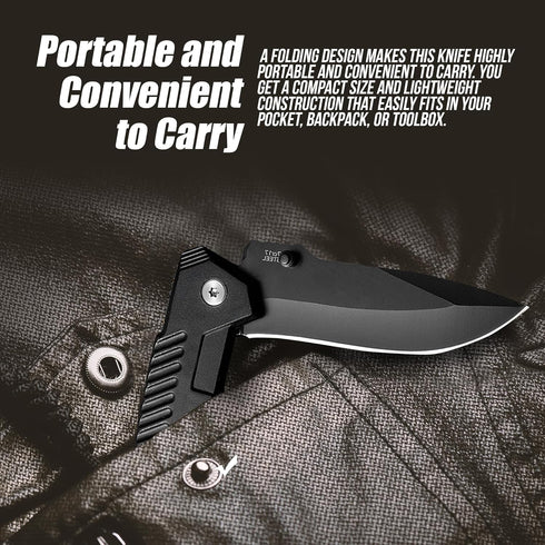 Pocket Folding Knife Set, Stainless Steel Clip Point Lock Blade Knives for Camping