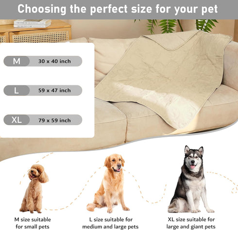 Kritter Planet No Slip Pet Couch Cover - Waterproof Dog Bed Pad, Washable Sofa Protector Mat for Dogs & Cats