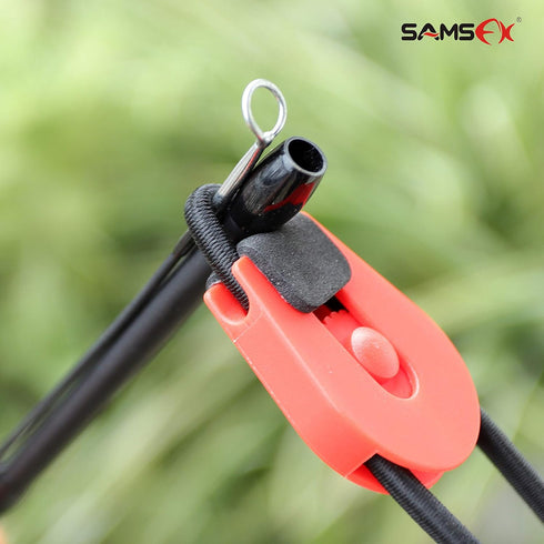 SAMSFX Fishing Rods Belt Stretchy Wrap - Elastic Cable Ties for Casting, Spinning & Fly Rods