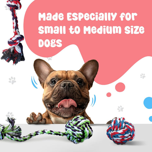 Pacific Pups Rope Dog Toys for Small and Medium Dogs, Cotton Ropes for Boredom, Non-profit Dog Rescue