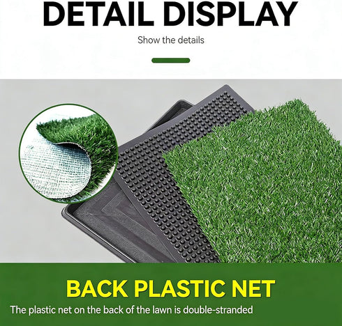 MHADBKH 3-Layer Artificial Grass Dog Potty Pad with Tray, Washable Reusable Puppy Training Pad for Indoor Outdoor Use