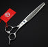 Purple Dragon 8 inch 3 in 1 Professional Thinning Scissors - Upward Curved Shears and Dog Hair Cutting Scissor for