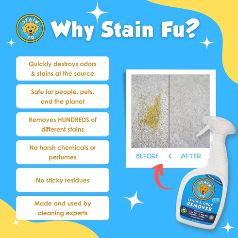 Pro Strength Carpet Odor & Stain Remover, 24 fl.oz, Works on Tough Urine, Feces, Vomit, and Red Wine