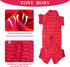 TONY HOBY Dog Pajamas, Female/Male Jumpsuit with Stripes for Comfortable Sleep, Rose Red & Orange, XS