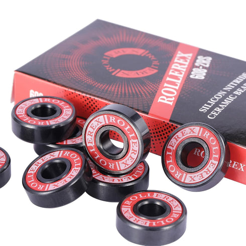 Titan 608-2RS Lubricated Silicon Nitride Ceramic Skate Bearings (8-Pack) for Inline, Roller Blade, Rollerskate,