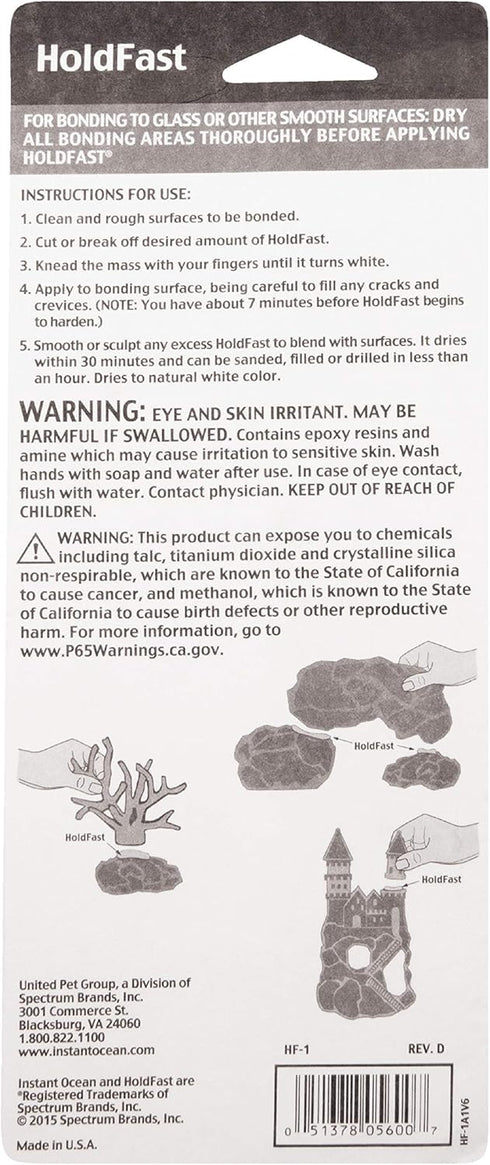 Instant Ocean HoldFast Epoxy Stick, Fish Safe, 4 oz