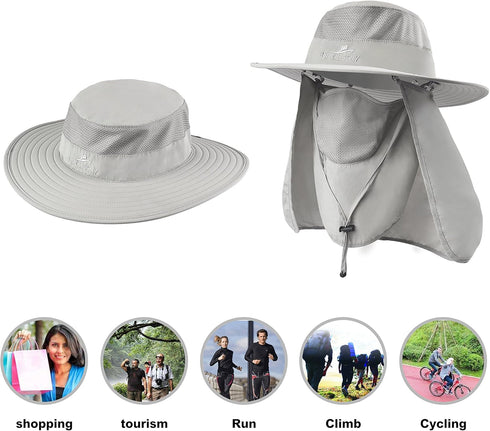 KOOLSOLY Fishing Hat - Sun Cap with UPF 50+ Protection and Neck Flap for Men and Women