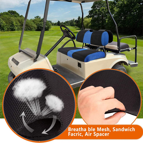 Golf Cart Seat Covers for EZGO TXT RXV, Durable Breathable Material, Dress Up Older Golf Cart