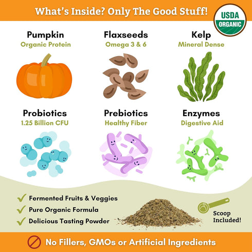 Wholistic Pet Organics Canine Complete, 1lb - Organic Pumpkin Supplement for Dogs, Supports Digestion & Heart Health
