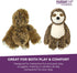 (10") Multipet Bark Buddies Sloth Dog Plush Toy - Squeaky Dog Toy for All Dogs - Extra Soft Plush Dog Toy - Stuffed