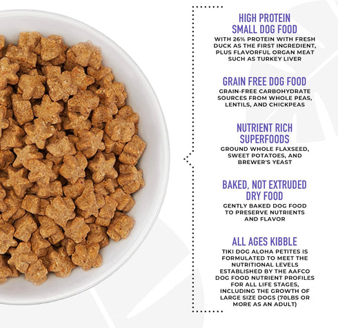 Tiki Dog Born Carnivore Savory Chicken, Peas & Lentils Recipe, Grain Free Baked Kibble for Adult Dogs, 3.5 lbs