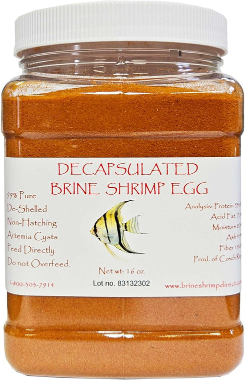 Decapsulated Brine Shrimp Eggs (Non-Hatching), 16 oz Jar