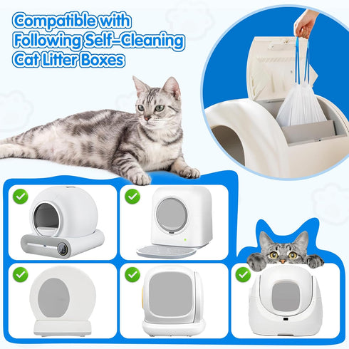 120count MW-SC01 MW-SC02 1.5 22 lb 17.7 19.7 Automatic Litter Box Bags for Cat High-Density Polyethylene Compatible