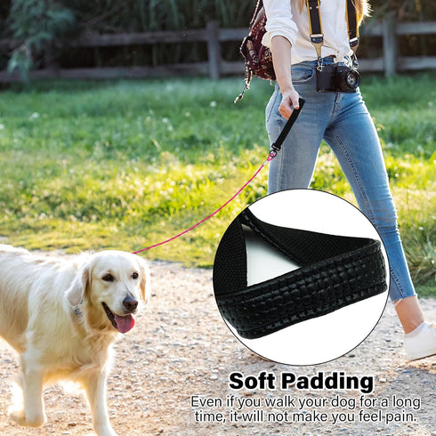 5FT Chew Proof Metal Dog Leash with Comfortable Handle, Heavy Duty Lead for Large Medium Small Dogs