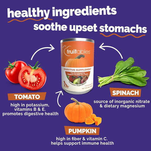 Packed 15 oz Fruitables Pumpkin Digestive Supplement, Made with Pumpkins for Dogs, Healthy Fiber Supplement for Pet
