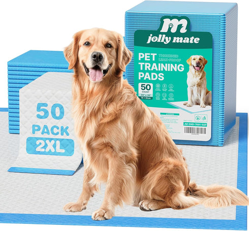 JollyMate 30"x36" Dog Pee Pads Extra Large, 50 Pack XX-Large Super Absorbent