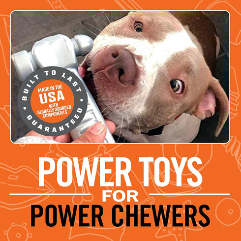 Hammer BULLYMAKE Silver Tough Chew Toy for Dogs, Durable Nylon Dog Toys for Aggressive Chewers, Dental Stimulating