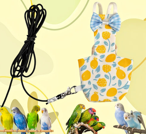 Magnoloran 2 80 Inch Pcs Bird Diapers Bird Harness Flight Suits Diapers with Flying Leash Reusable Parrot Nappy