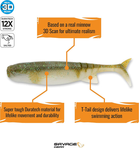 Savage Gear Duratech Minnow Fishing Bait, Smallmouth Magic, Realistic Contours, Colors & Movement, 12X Tough Duratech