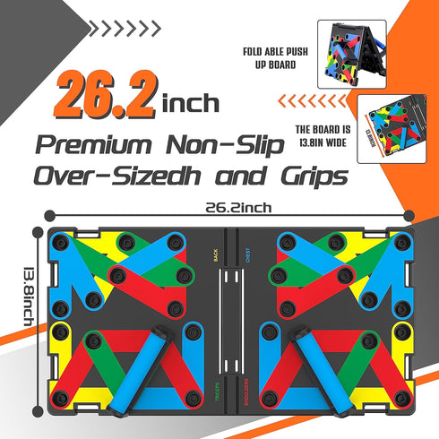 Solid Push Up Board 15 in 1 Home Workout Equipment, Multi-Functional Pushup Stands for Strength Training