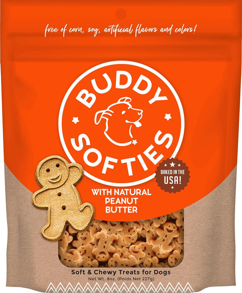 Buddy Biscuits 8 oz Bag, Softies Soft & Chewy Dog Treats with Peanut Butter