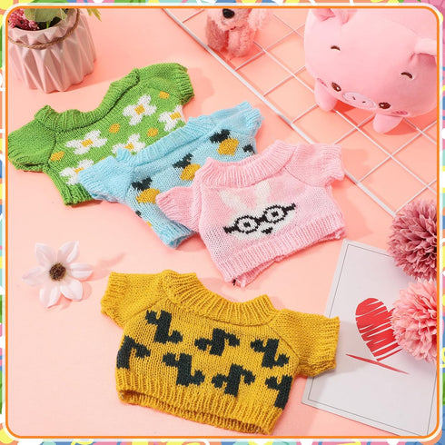 4 Pcs Easter Ferret Clothes, Knitted Sweatshirt for Small Animals, Bunny Costume for Warm Winter