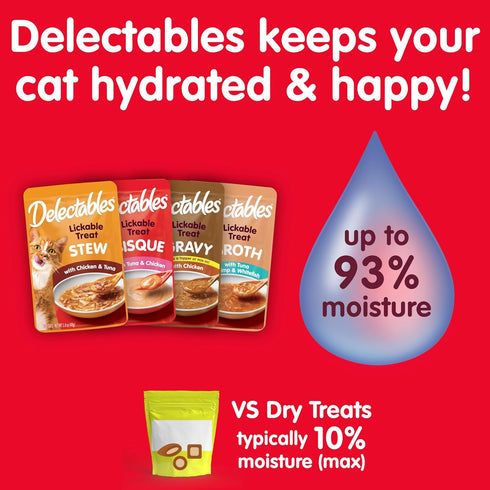 Hartz Delectables Bisque Tuna & Salmon Lickable Wet Cat Treats, 12 Count