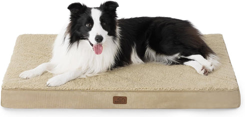 Bedsure Extra Large Orthopedic Dog Crate Bed - Waterproof Dog Bed with Removable Washable Cover, Khaki