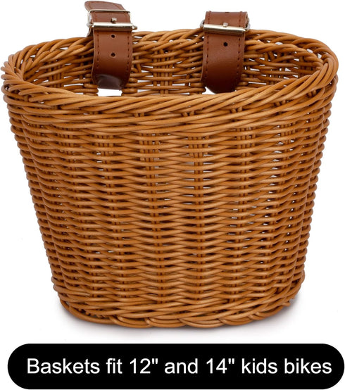 Kids Bike Basket for Boys and Girls, Front Toddler Tiny Tricycle Baskets, Strider Bike Accessories, Small Scooter