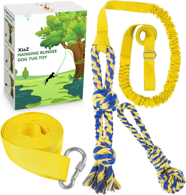 XiaZ Dog Bungee Tug Toy, Outdoor Hanging Tug of War Toy for Small Medium Large Dogs