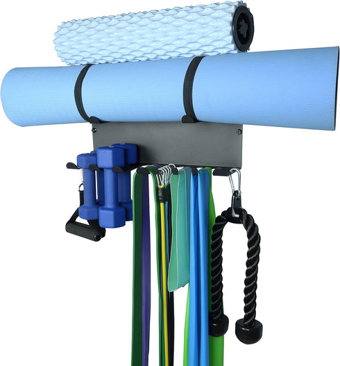 Home Gym Storage Rack, Barbell Rack Weight Room Organizer for Gym Accessories like Fitness Bands and Resistance Bands