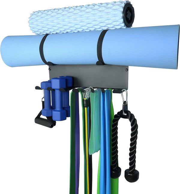 Home Gym Storage Rack, Barbell Rack Weight Room Organizer for Gym Accessories like Fitness Bands and Resistance Bands