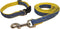 Preston Sailfish Dog Collar and Leash Set, Light Blue Ribbon on Yellow, Adjustable Nylon Webbing, Small Size